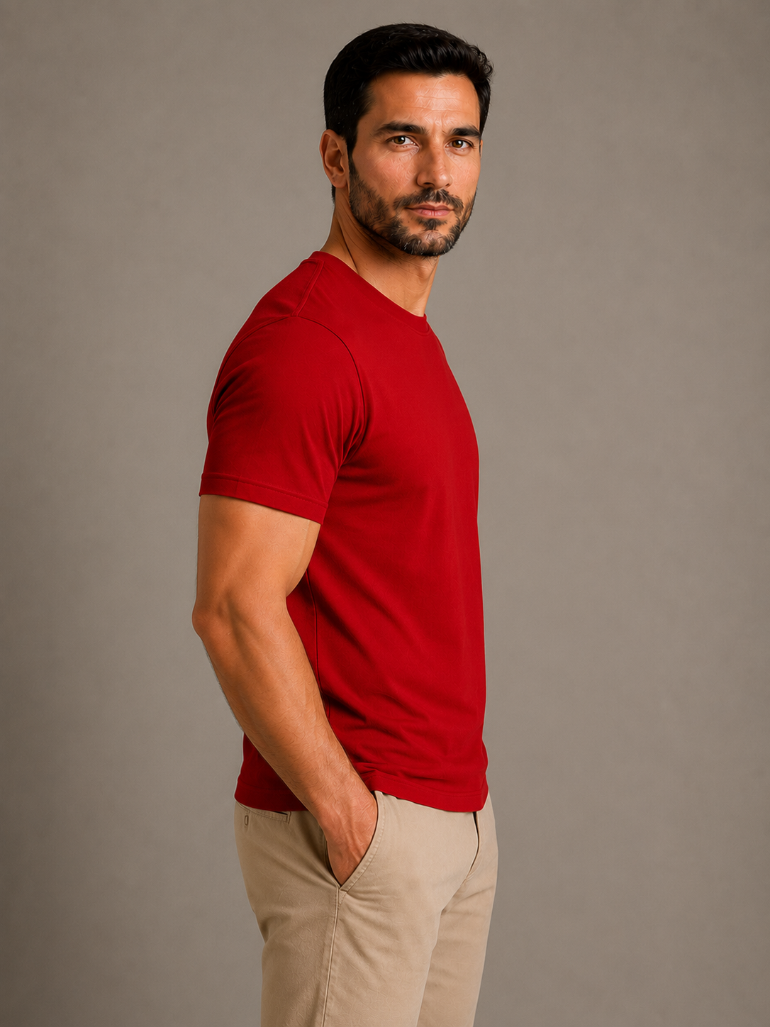 Camiseta Vermelha de Algodão Egípcio