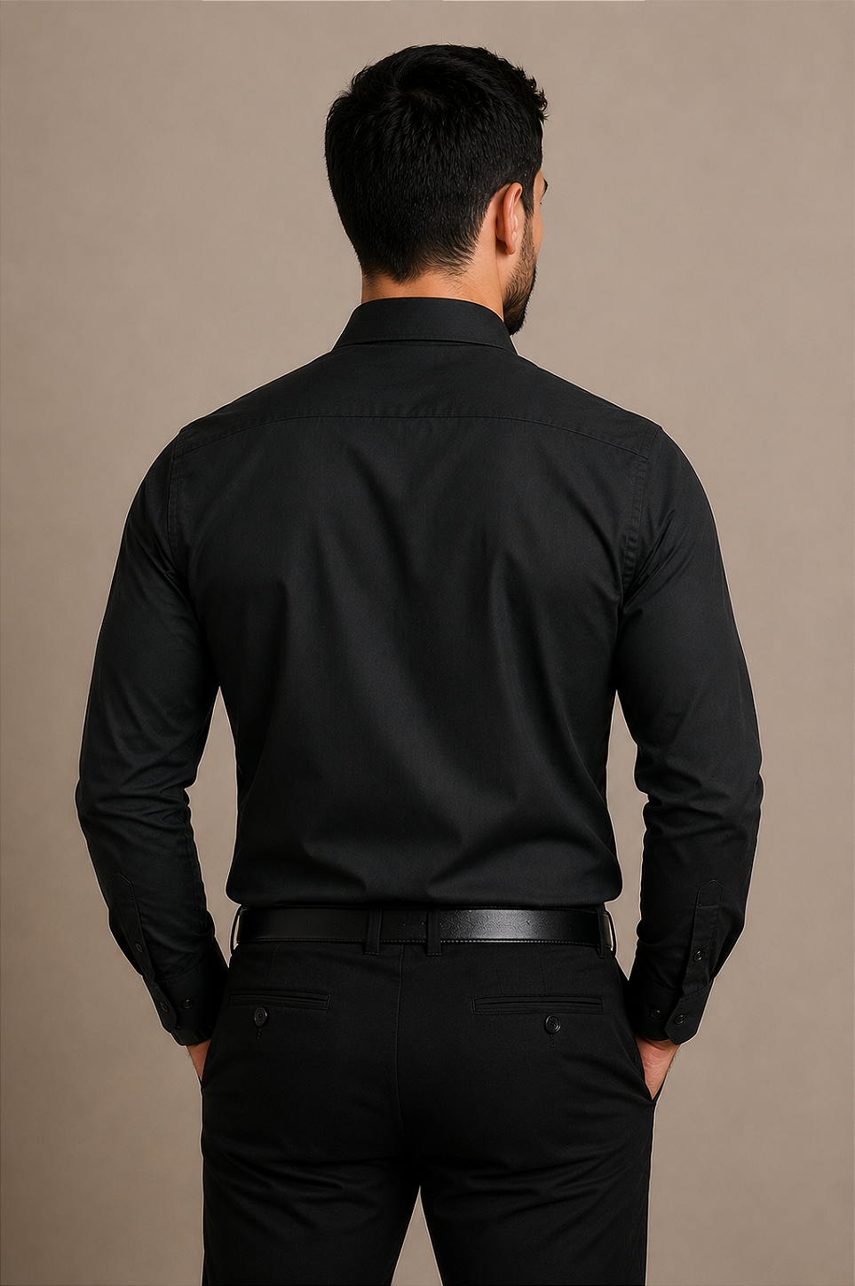 Camisa Social, Masculina, Preta