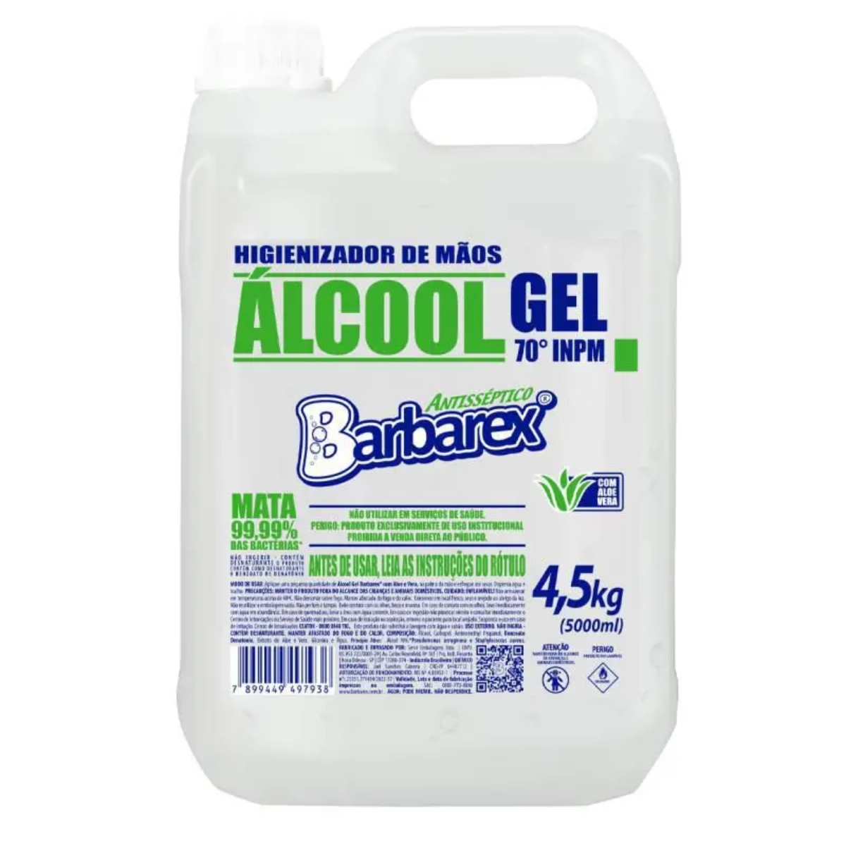 Álcool em Gel 70° Higi p/ Mãos Barbarex 5L