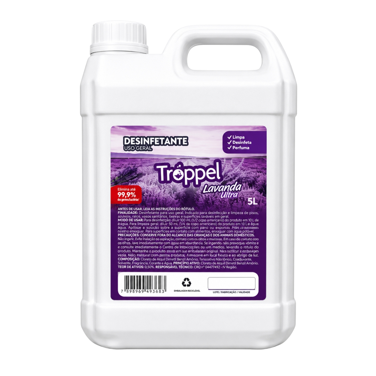 Desinfetante Perfumado Lavanda Ultra Troppel 5L