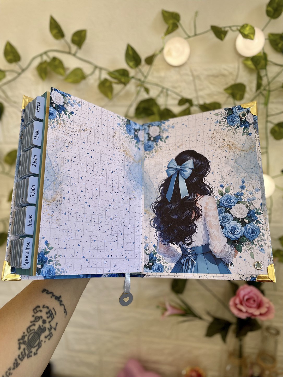 Bíblia Média ARC - Letra Média Capa Menina Azul de Costa