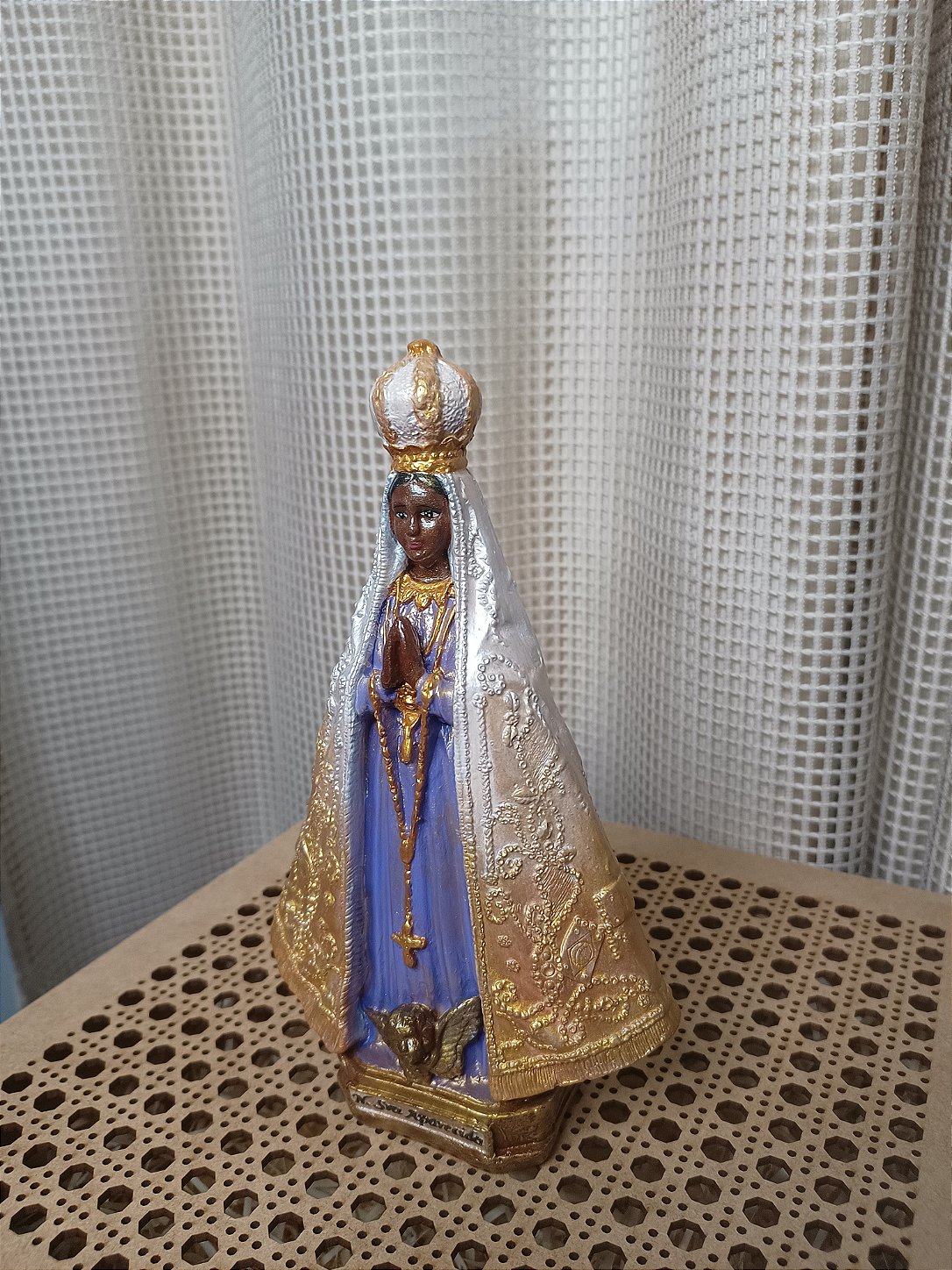 Estátua Nossa Senhora Aparecida em Gesso 22 cm