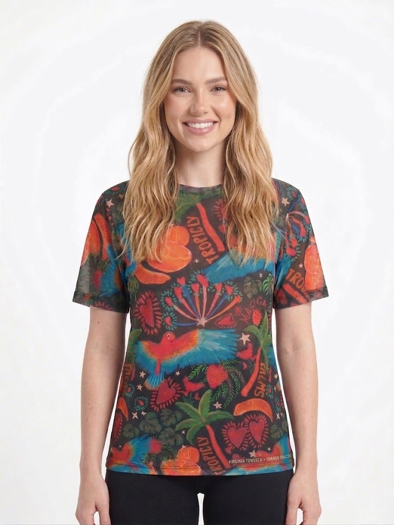 Blusão Tule Jungle Tropical