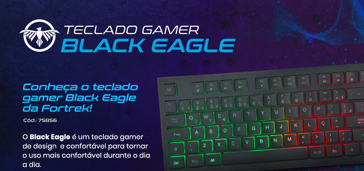Teclado Gamer Fortrek Black Eagle Preto