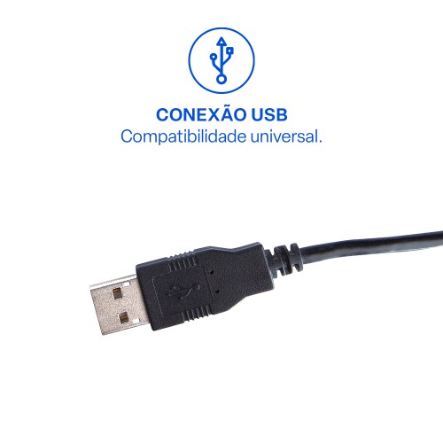 Mouse com fio MF300 1200dpi 3 botões Preto