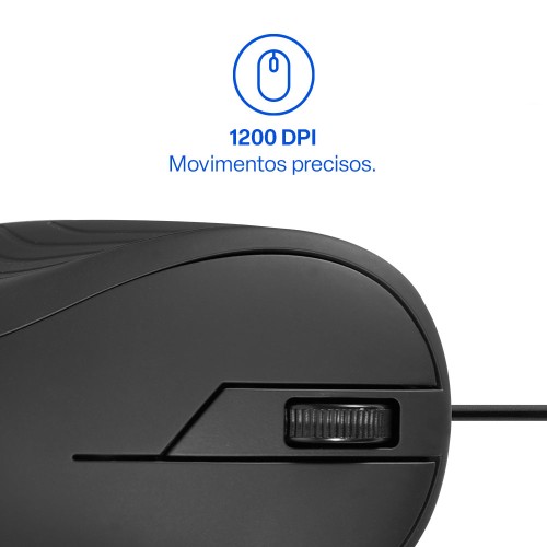 Mouse com fio MF300 1200dpi 3 botões Preto