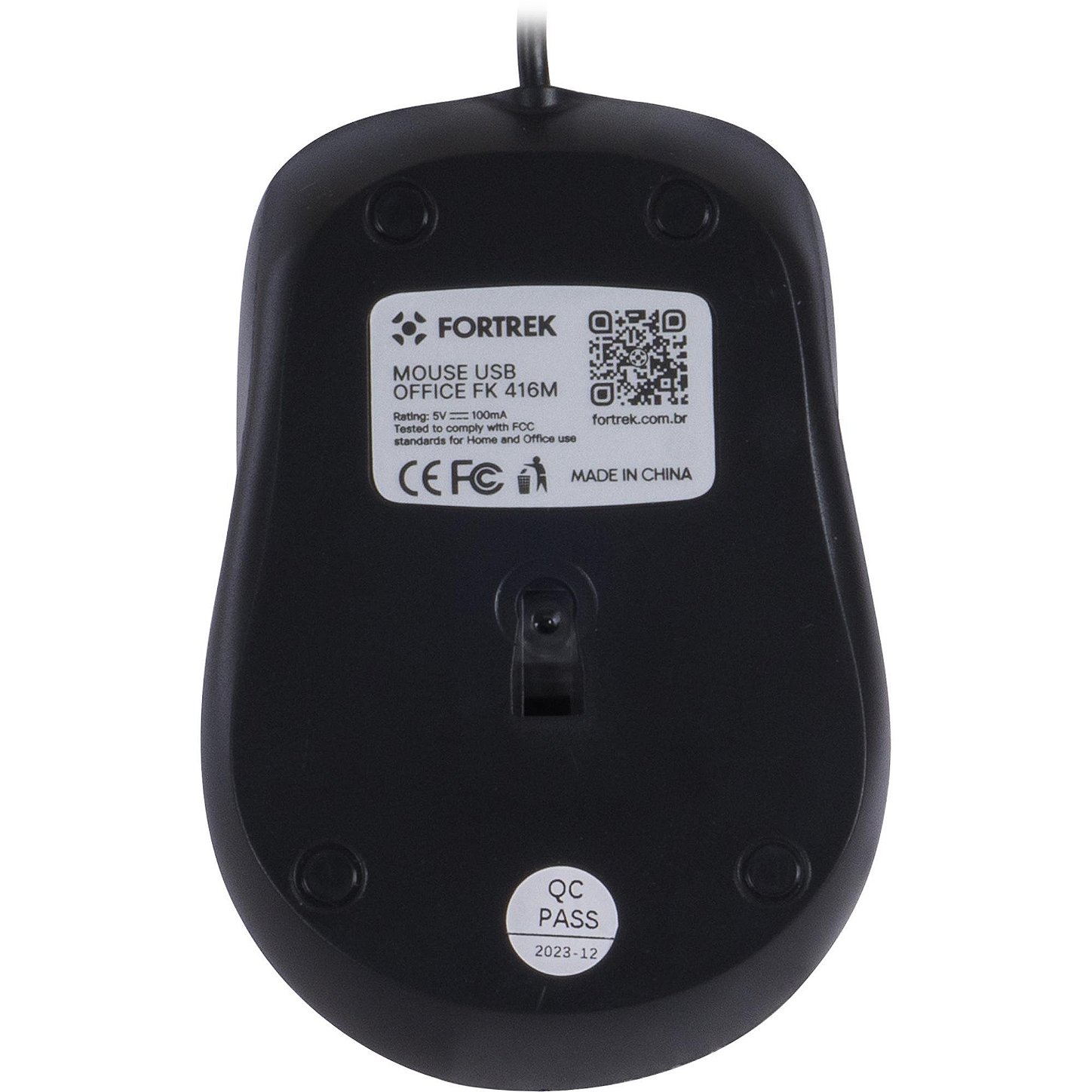 Mouse Fortrek OM103BK USB 2400 DPI Preto
