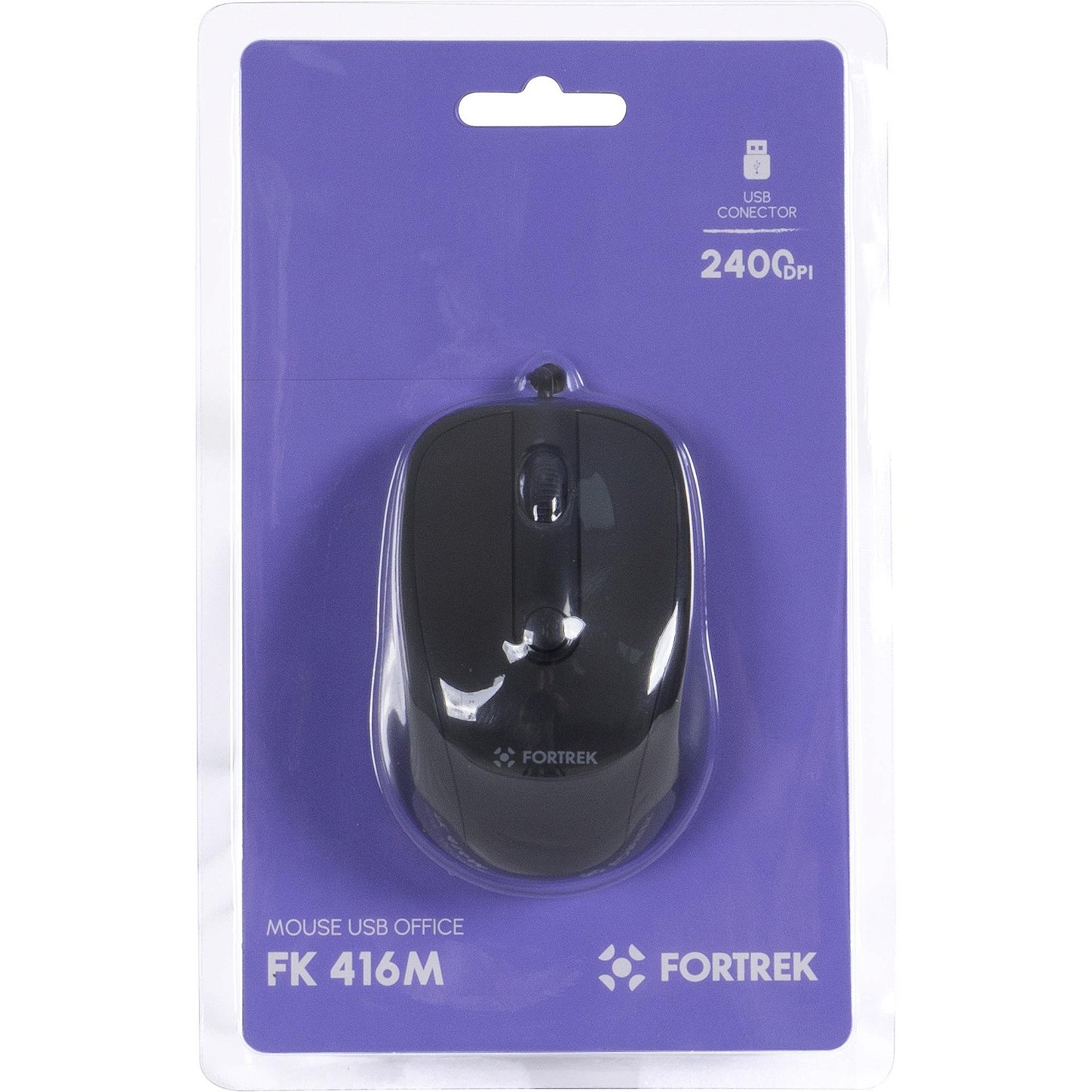 Mouse Fortrek OM103BK USB 2400 DPI Preto