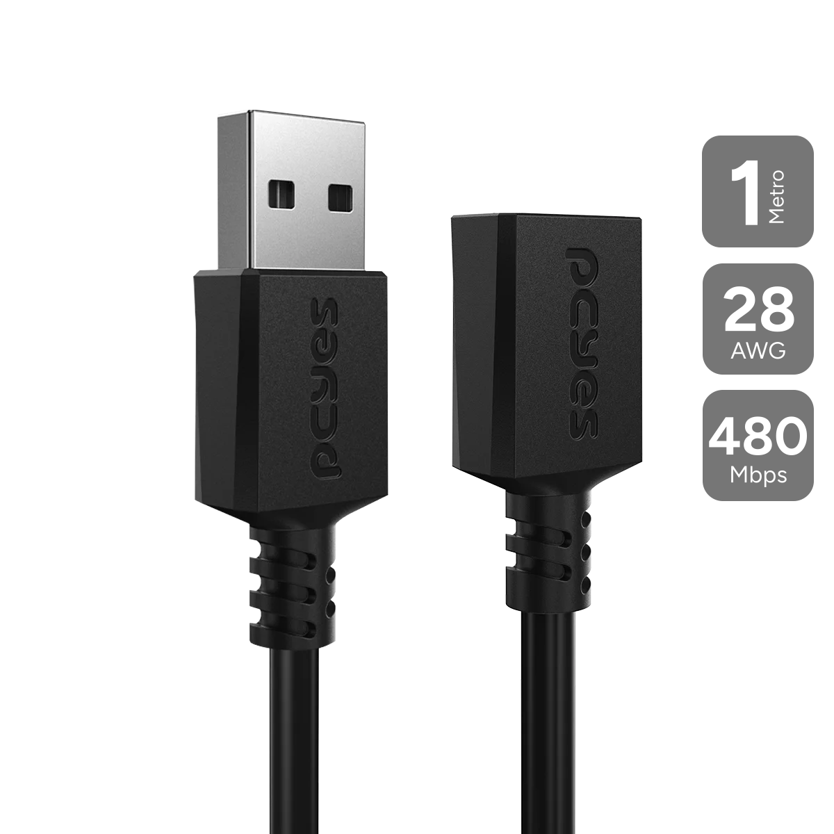 Cabo Extensor USB 2.0 Macho para Fêmea 1 Metro