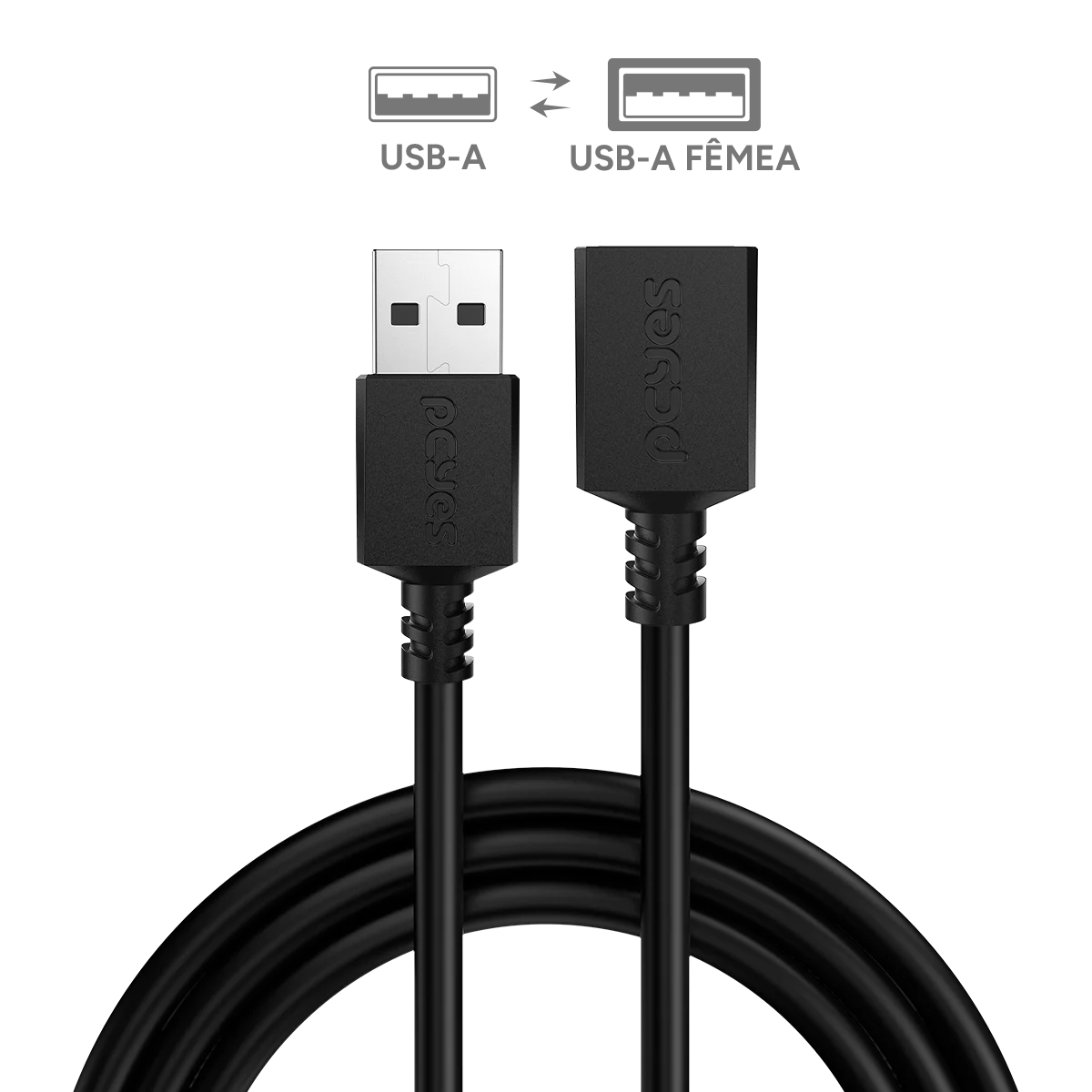 Cabo Extensor USB 2.0 Macho para Fêmea 1 Metro