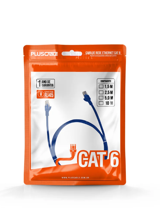 Patch Cord CAT6 5m Azul PlusCable