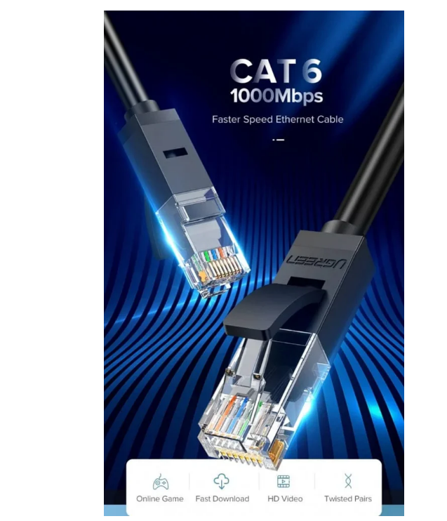 Cabo de Rede Ethernet Flat CAT6 Ugreen 2m