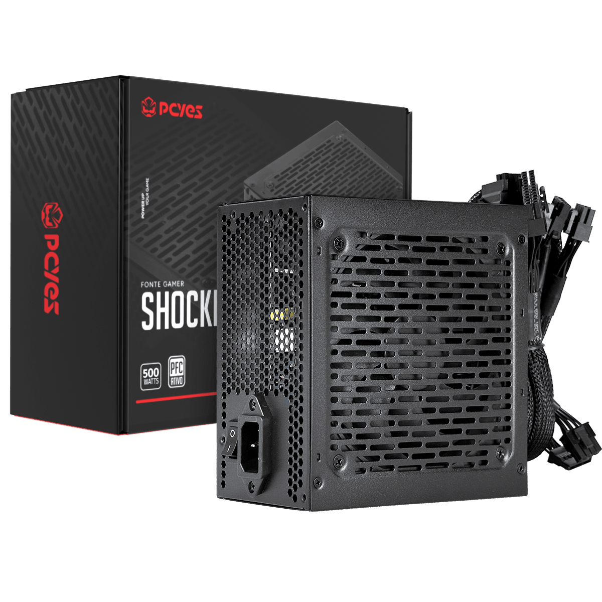 Fonte Gamer Pcyes Shocker 500W 80 Plus Standard
