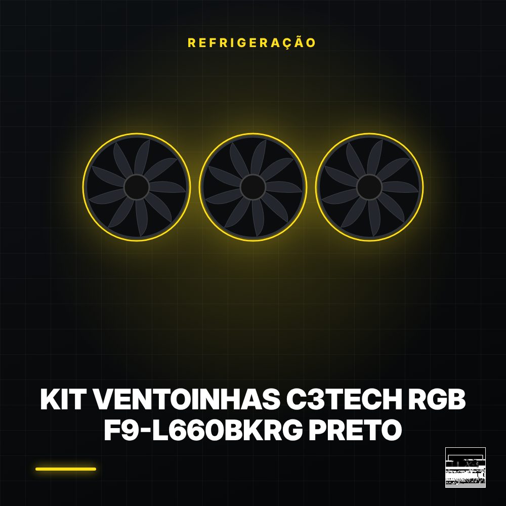 Kit Ventoinhas C3Tech RGB F9-L660BKRG Preto