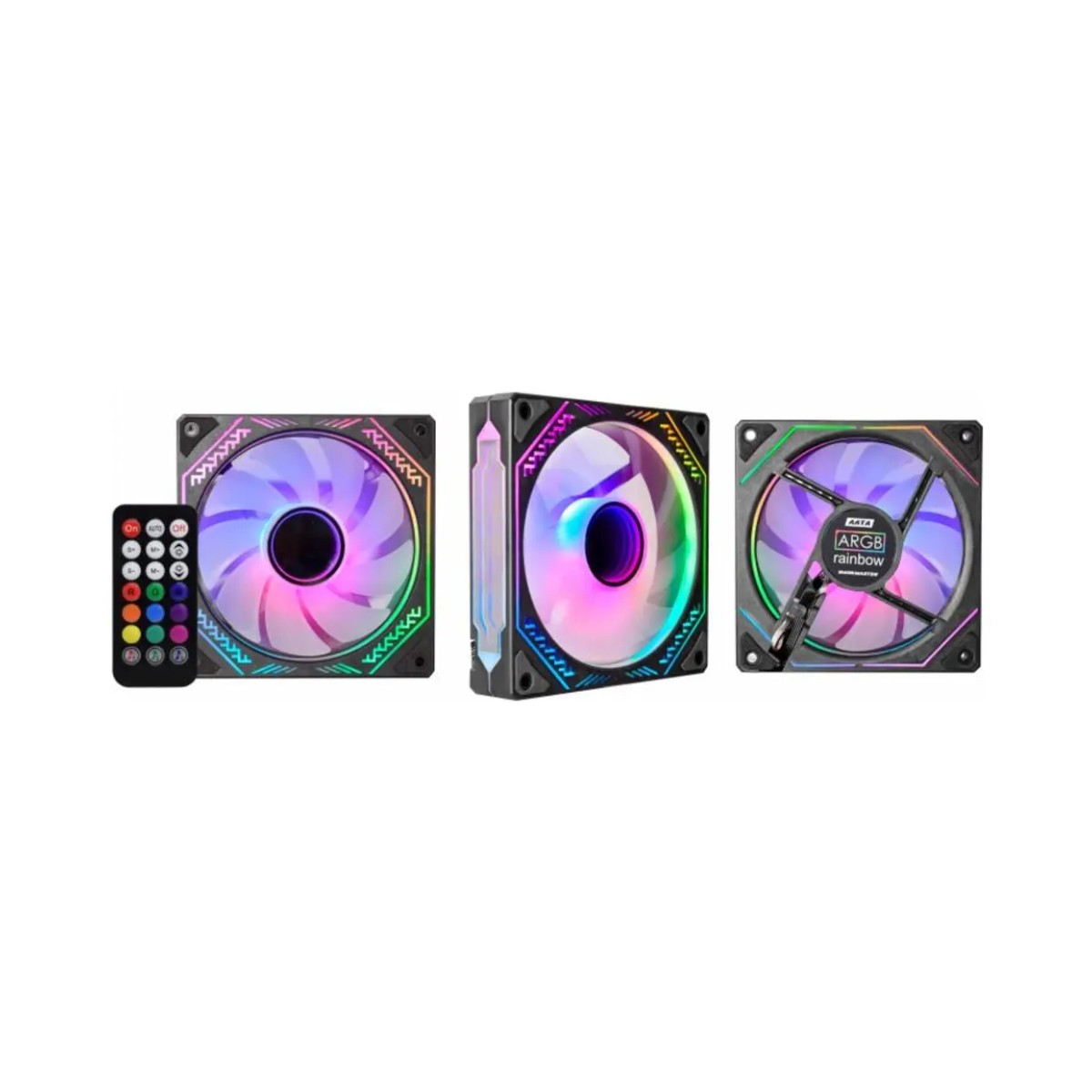 Kit 3 Ventoinhas K-Mex Infinity AATA ARGB 120mm com Controle Preto (Seminovo)