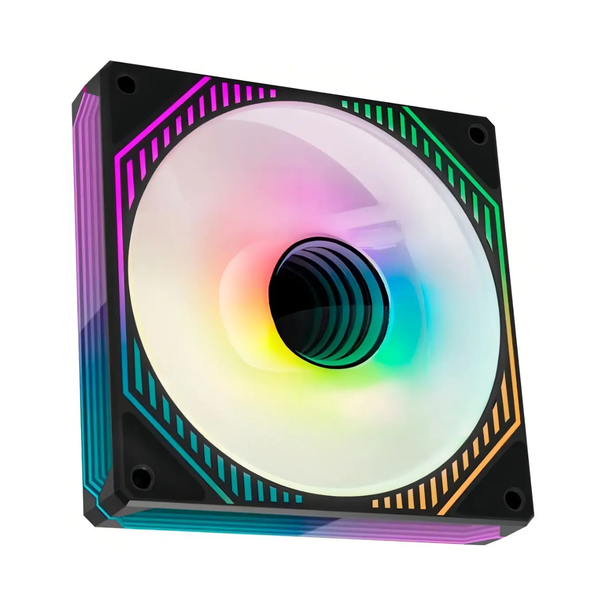 Kit 3 Ventoinhas K-Mex Infinity3D AAUA ARGB 120mm com Controle Preto