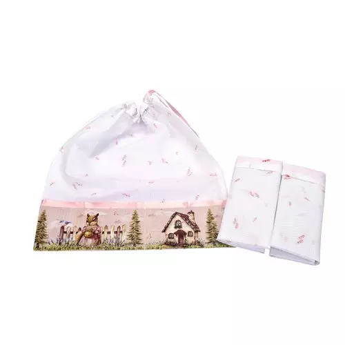 Kit Fraldas + Saquinhos para Roupas Coelha Rosa