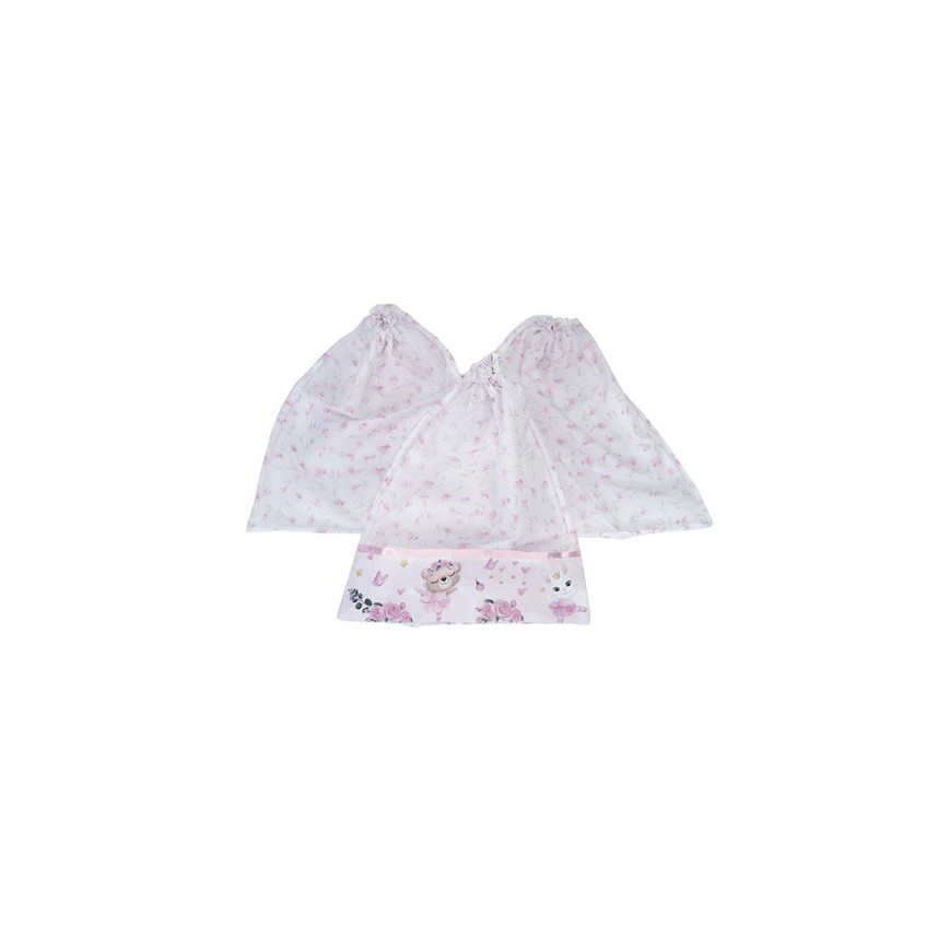 Kit Fraldas + Saquinhos para Roupas Ursa Rosa