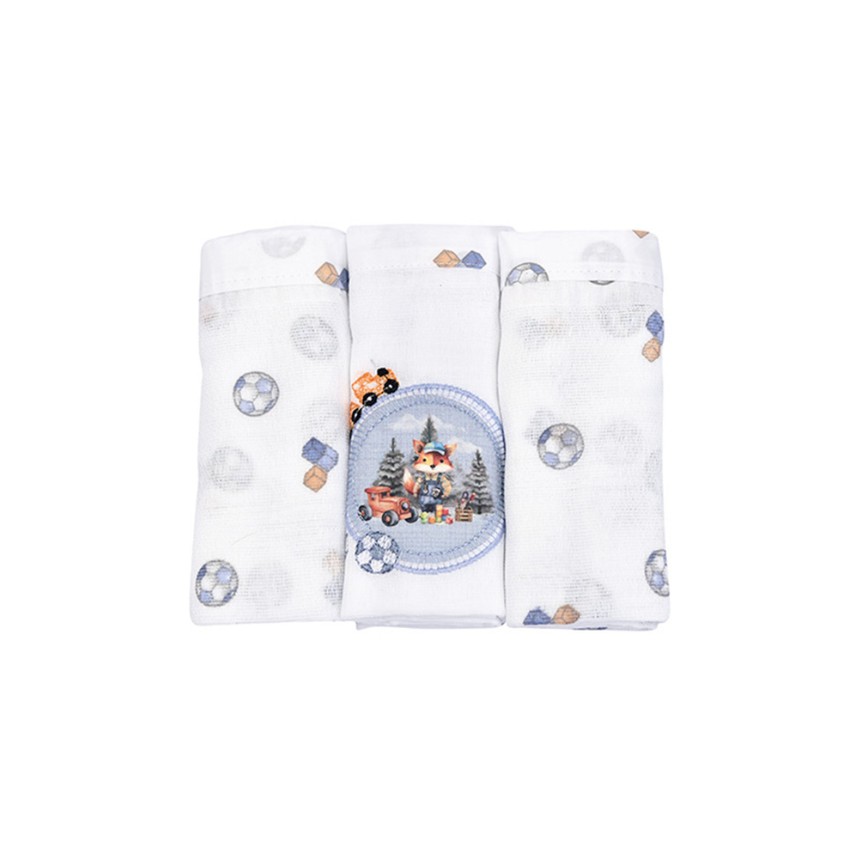 Kit Fraldas + Saquinhos para Roupas Raposa Azul