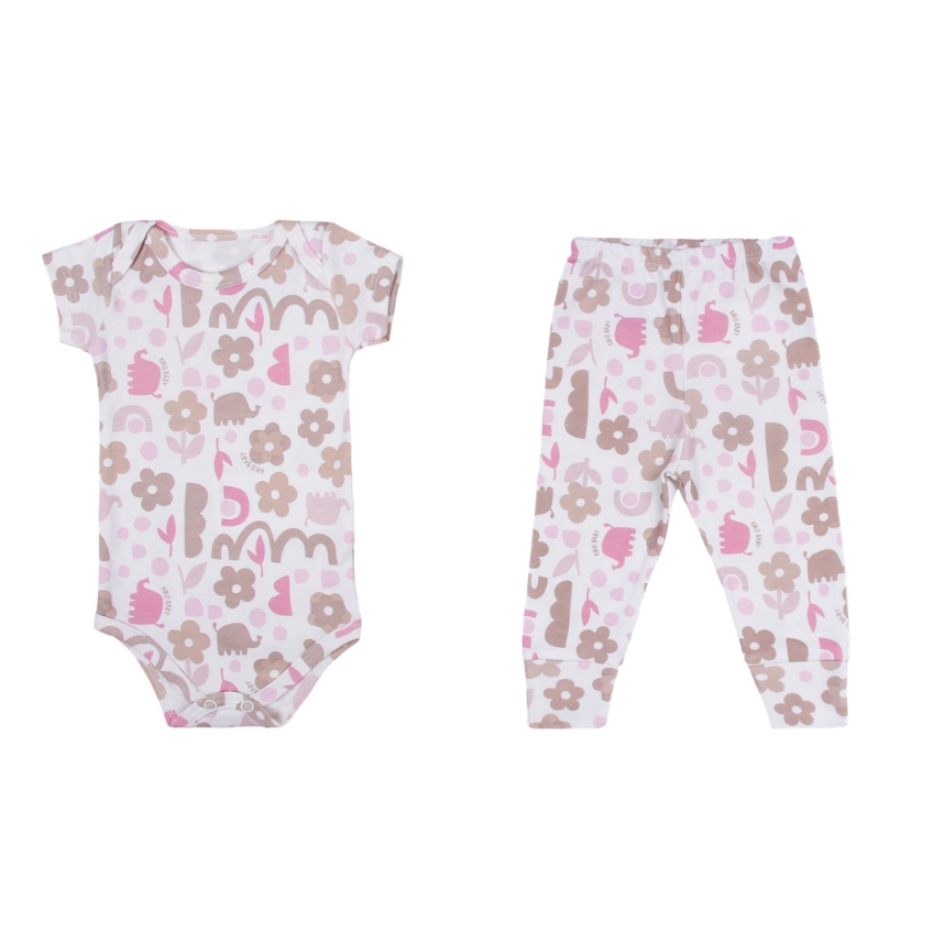 Conjunto Estampado Suedine Menina Safari Tam P