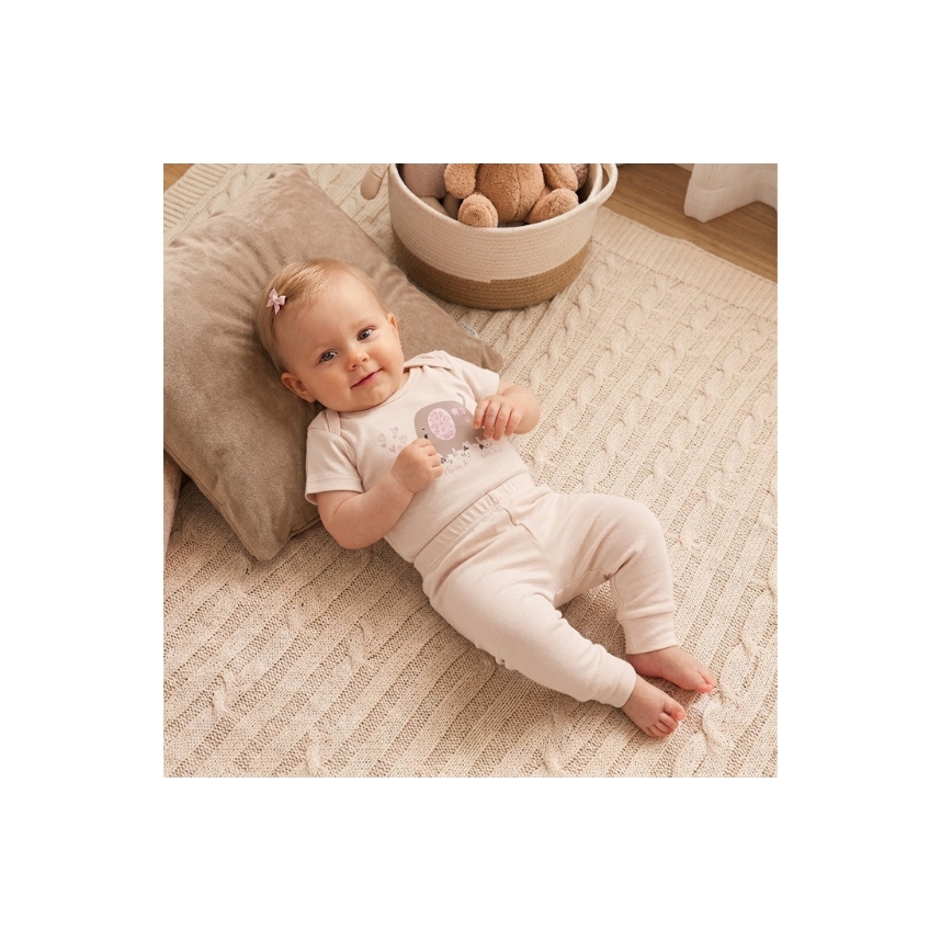 Conjunto Liso com Bordado Suedine Menina Safari Tam P
