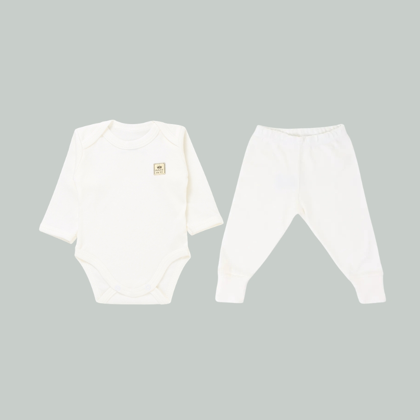 Conjunto Liso Algodão Pima Off White Tam P