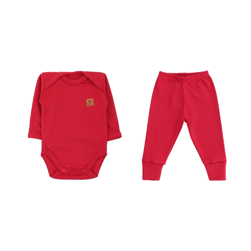 Conjunto Liso Algodão Pima Vermelho Tam P
