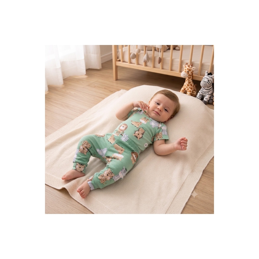 Conjunto Estampado Suedine Menino Safari Tam P
