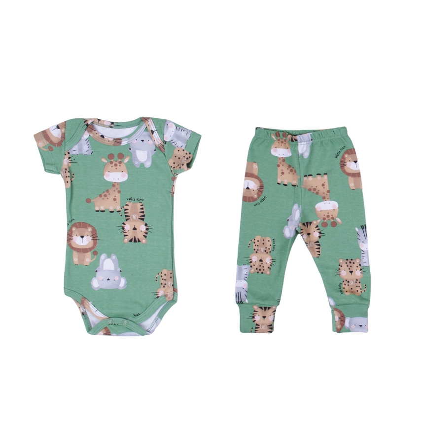 Conjunto Estampado Suedine Menino Safari Tam P