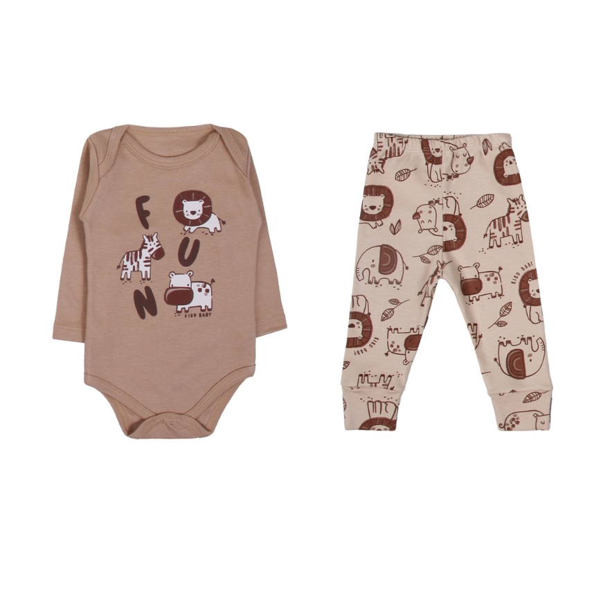 Conjunto Estampado Suedine Menino Safari Tam P