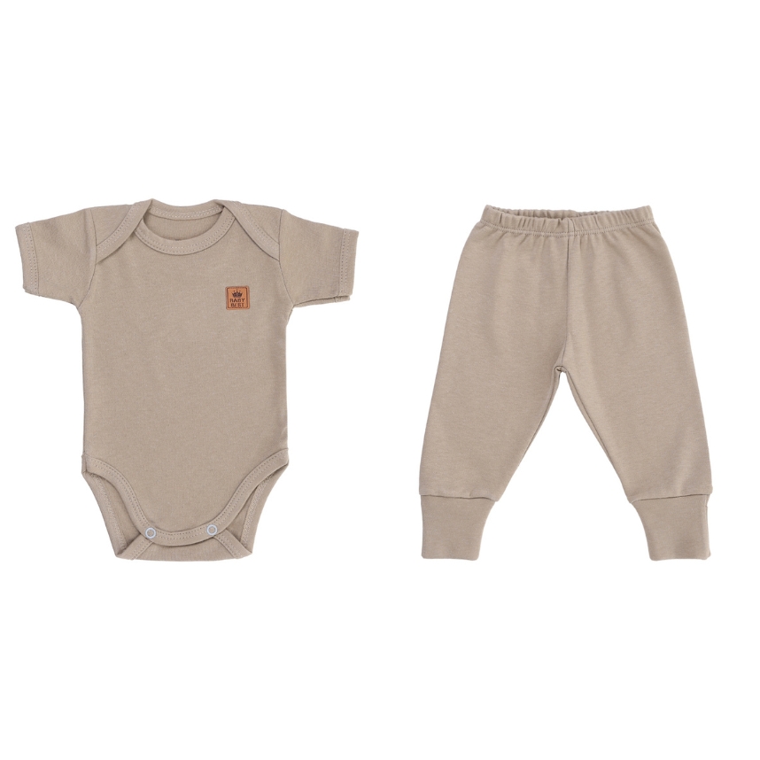 Conjunto Liso Algodão Pima Bege Tam P