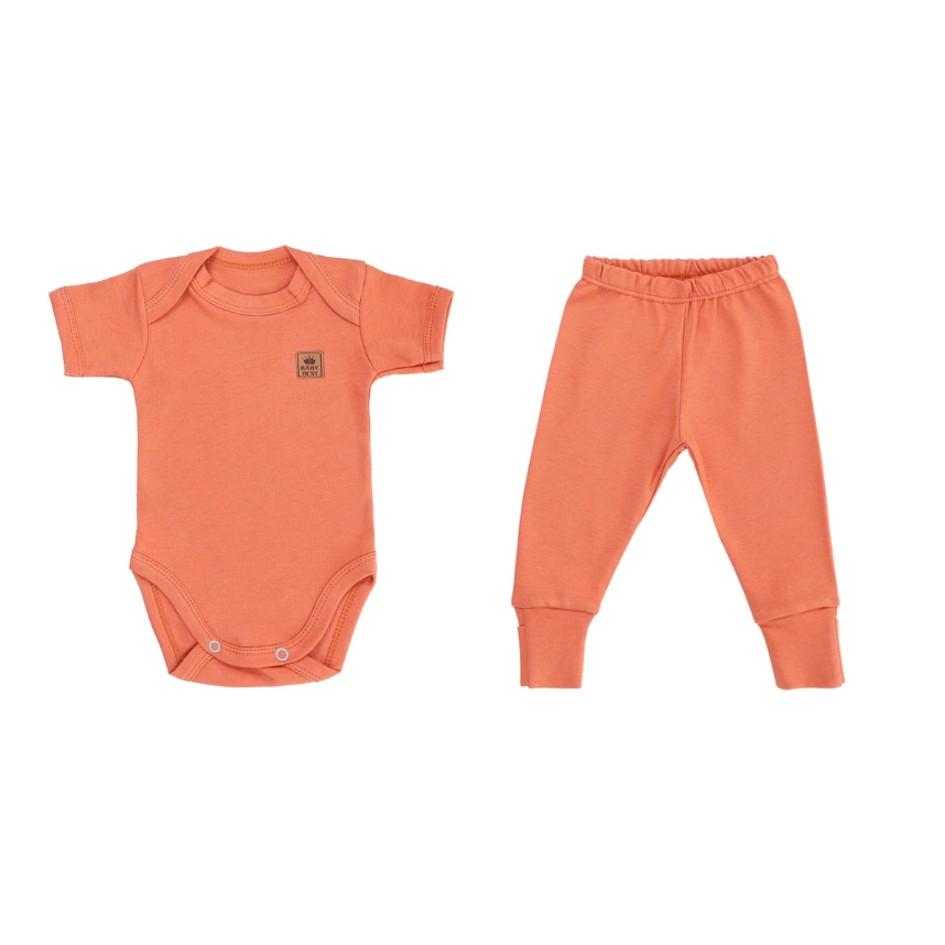 Conjunto Liso Algodão Pima Laranja Tam P