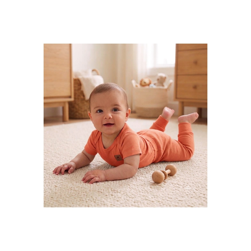 Conjunto Liso Algodão Pima Laranja Tam P