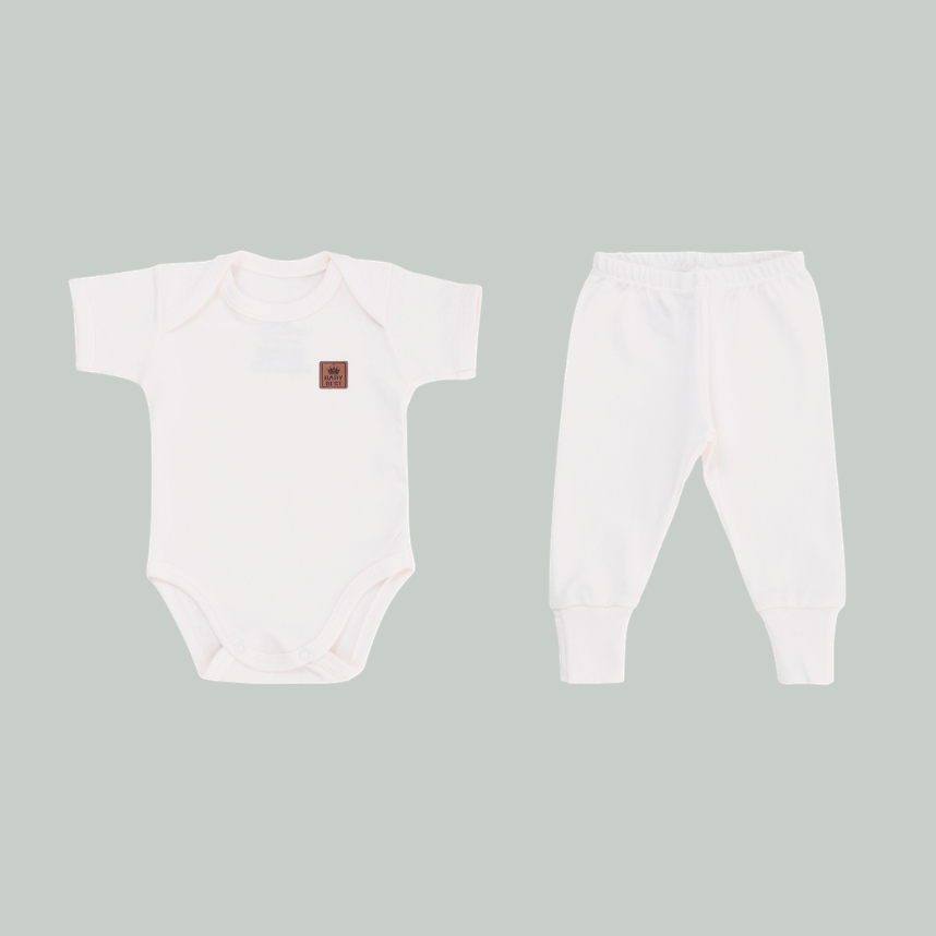 Conjunto Liso Algodão Pima Off White Tam P