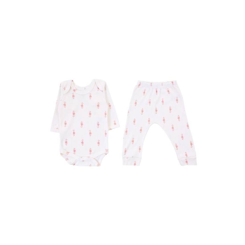 Conjunto Estampado Suedine Canelado Menina Floral Tam M