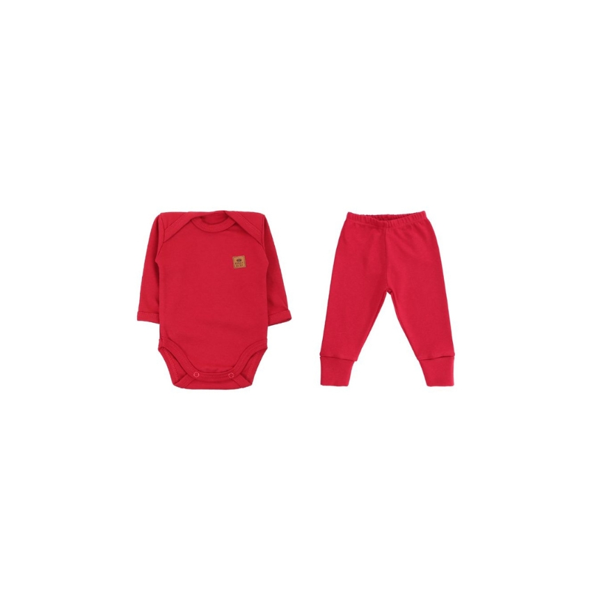 Conjunto Liso Algodão Pima Vermelho Tam M