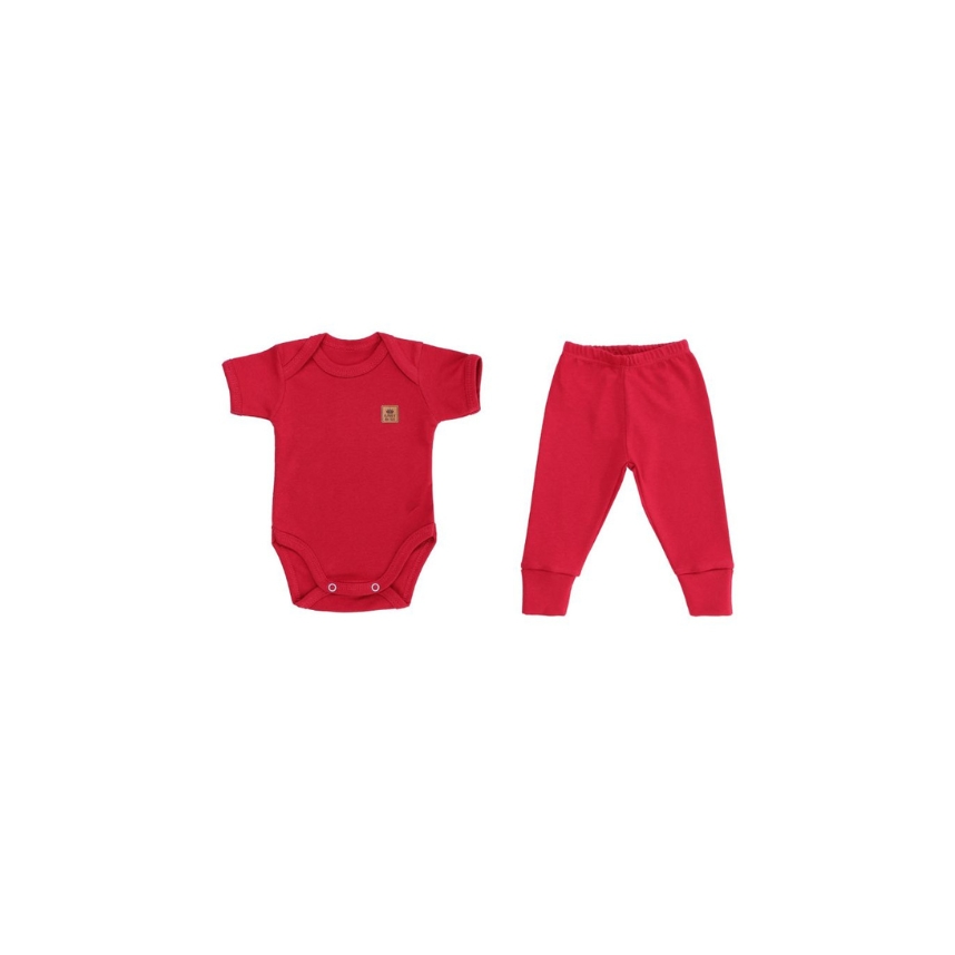 Conjunto Liso Algodão Pima Vermelho Tam M