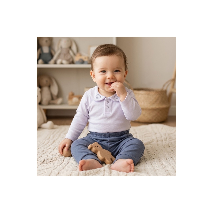 Conjunto Suedine Menino Gola Polo Tam M