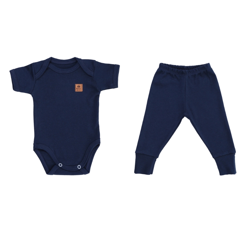 Conjunto Liso Algodão Pima Marinho Tam M
