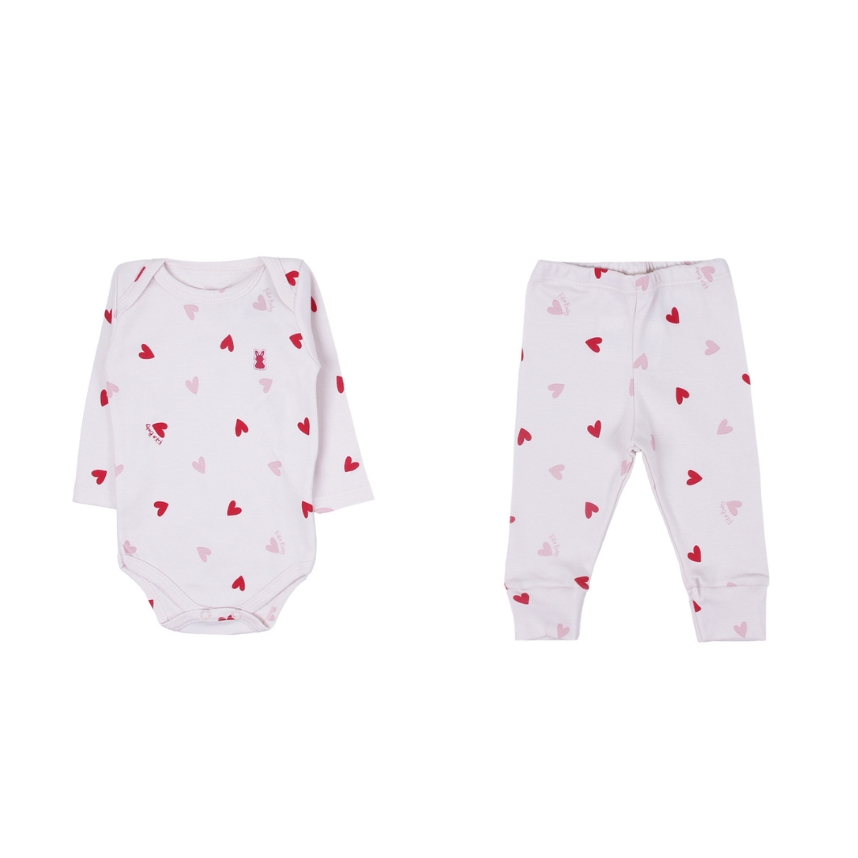 Conjunto Estampado Suedine Menina Coração Tam G