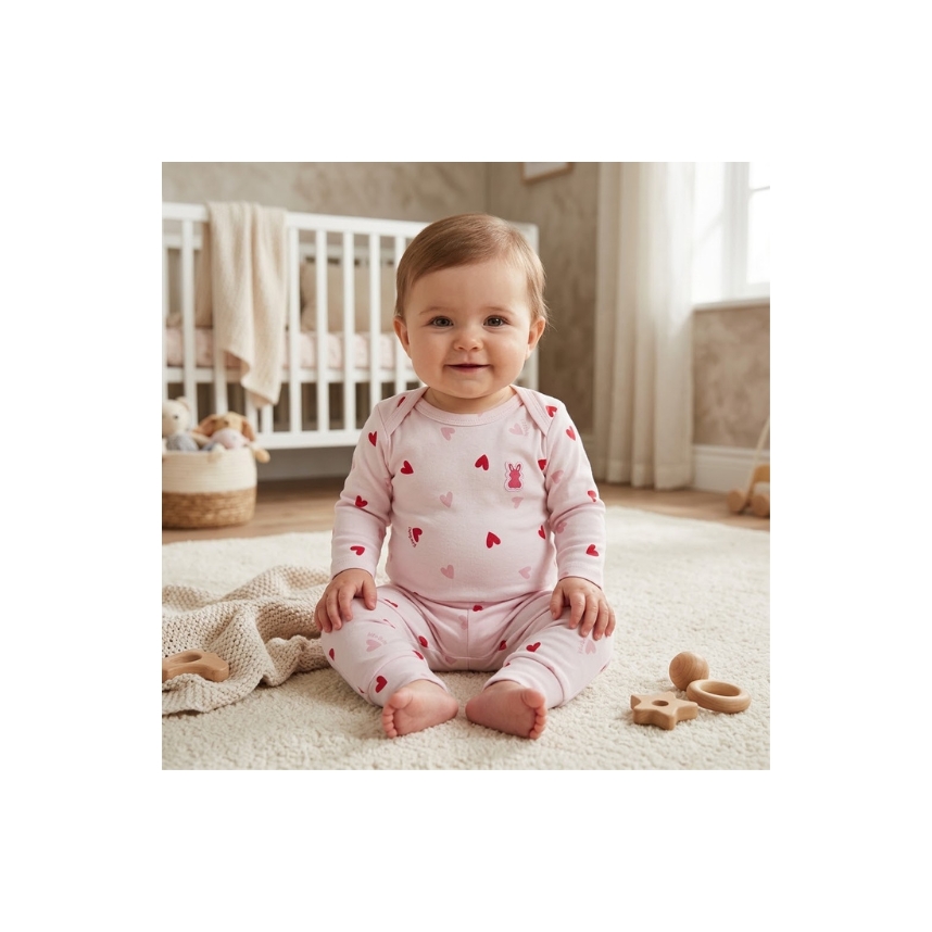 Conjunto Estampado Suedine Menina Coração Tam G