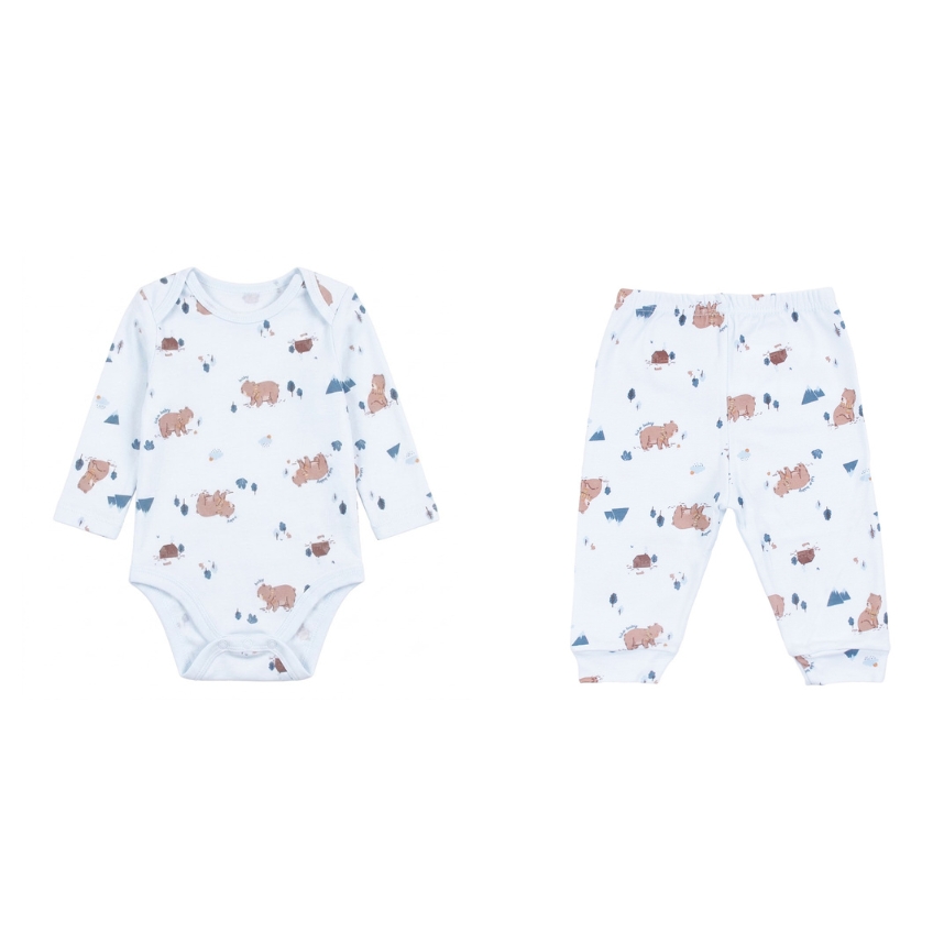 Conjunto Estampado Suedine Menino Azul Tam G