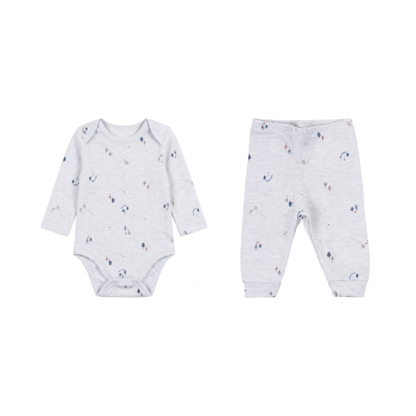 Conjunto Estampado Suedine Menino Cinza Tam G