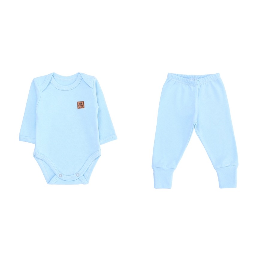 Conjunto Liso Algodão Pima Azul Claro Tam G
