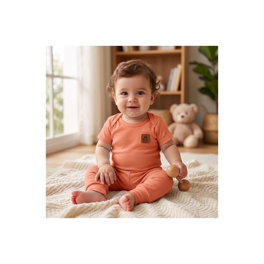 Conjunto Liso Algodão Pima Laranja Tam G