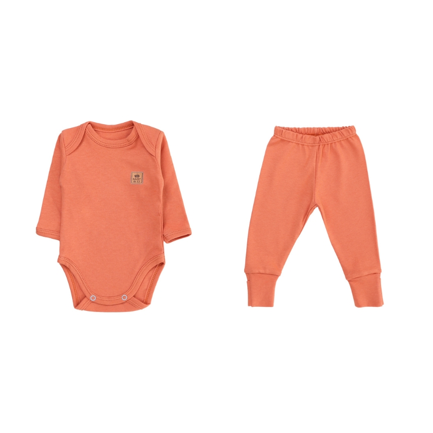 Conjunto Liso Algodão Pima Laranja Tam G