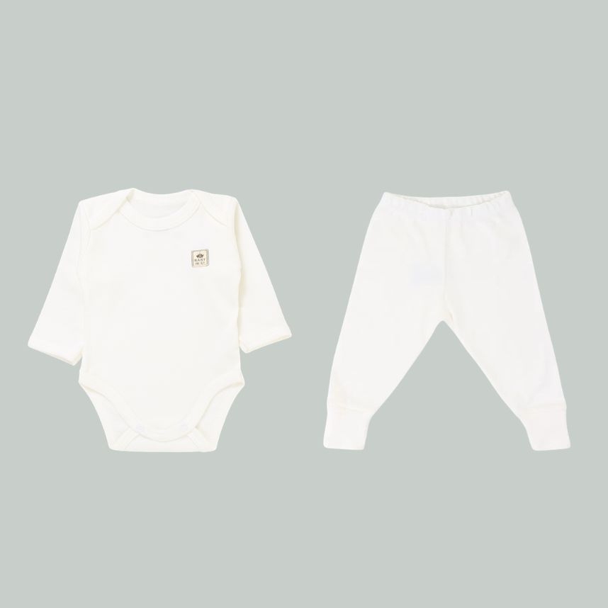 Conjunto Liso Algodão Pima Off White Tam G