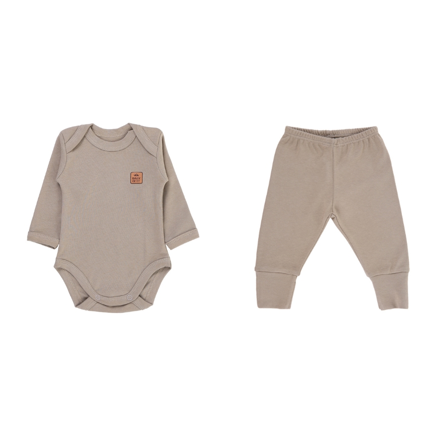 Conjunto Liso Algodão Pima Bege Tam G