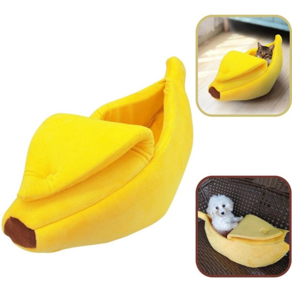 CASINHA CACHORRO CAMINHA PET GATO BANANA CAMA PELUCIA GRANDE PORTATIL ALMOFADA