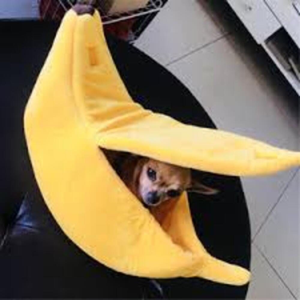 CASINHA CACHORRO CAMINHA PET GATO BANANA CAMA PELUCIA GRANDE PORTATIL ALMOFADA